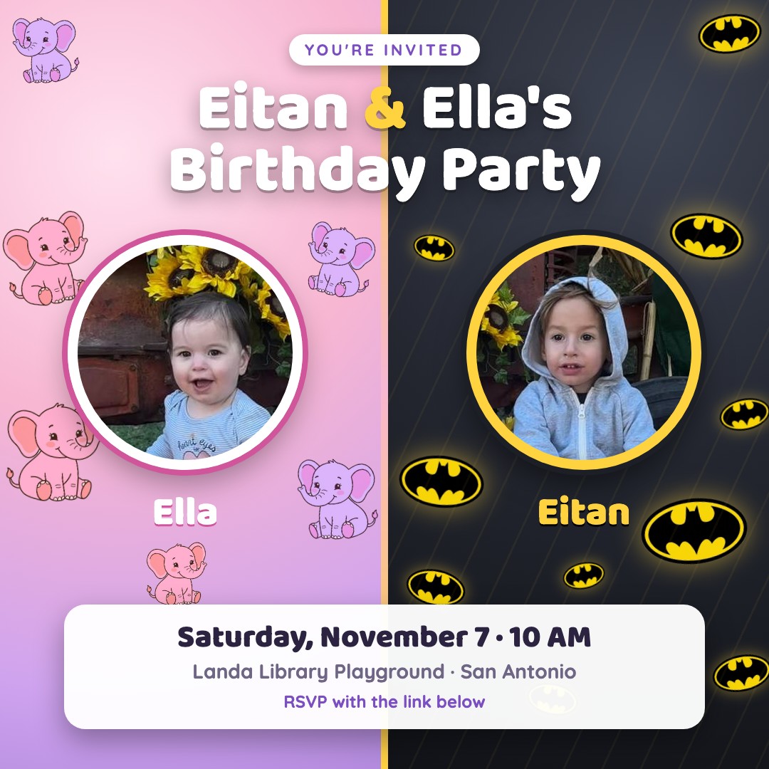 Eitan & Ella's Birthday Party invitation